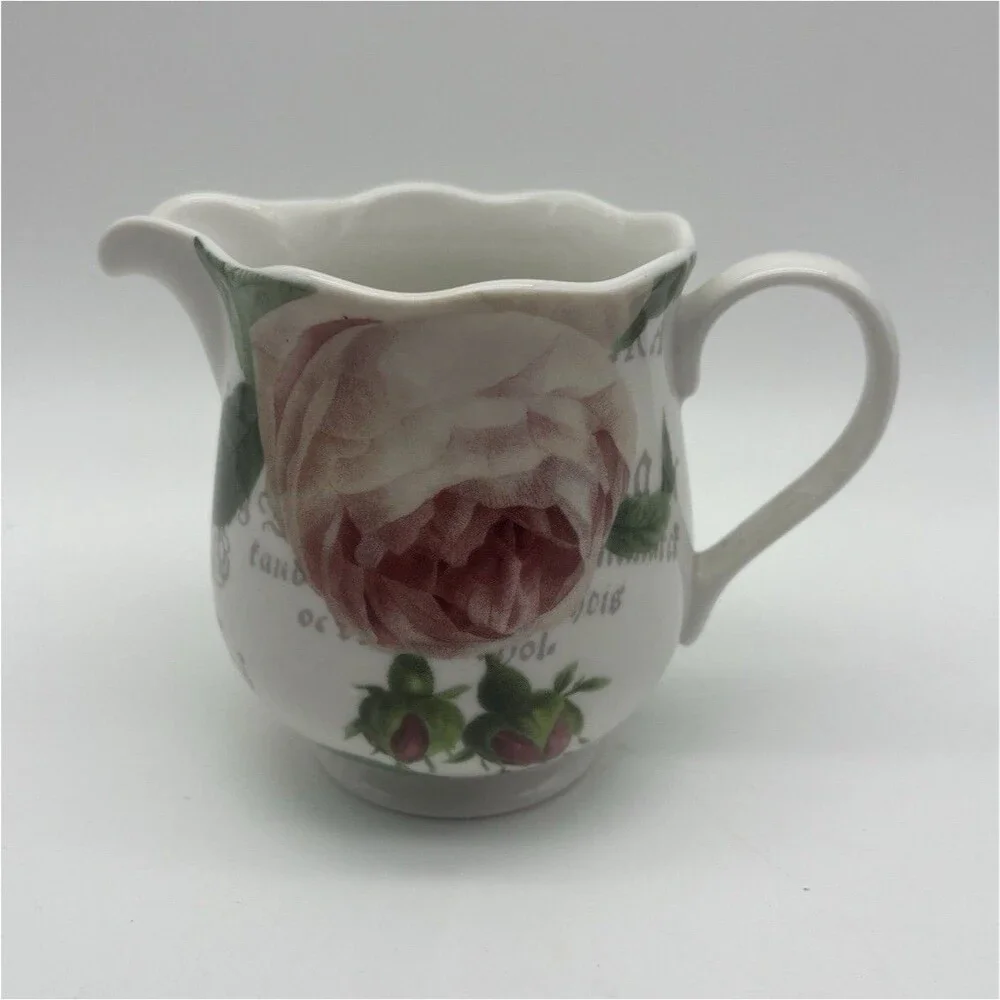 Royal Worcester RHS Roses Porcelain Creamer Pink Floral Pattern